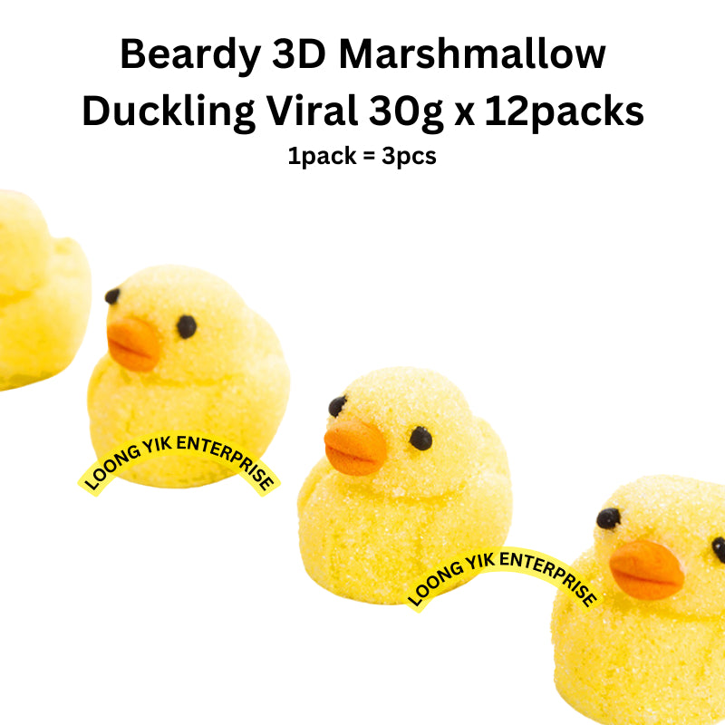 Beardy 3D Marshmallow Duckling 30g x 12packs Halal Viral Candy Peeps