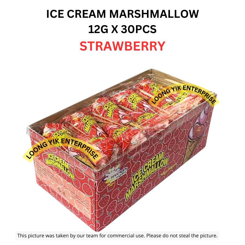 ICE CREAM MARSHMALLOW 12G X 30PCS (STRAWBERRY, BLUE, CHOCOLATE) HALAL