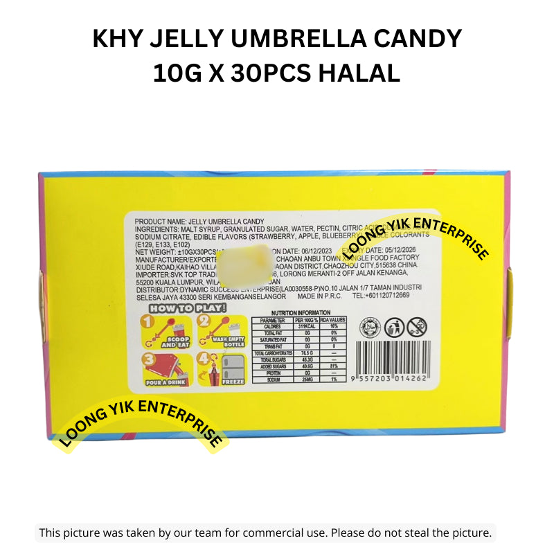 KHY JELLY UMBRELLA CANDY 10G X 30PCS HALAL