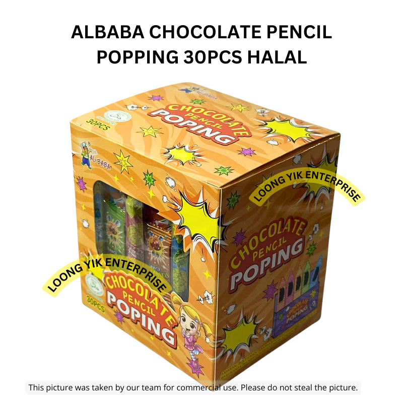 ALBABA CHOCOLATE PENCIL POPPING 30PCS HALAL