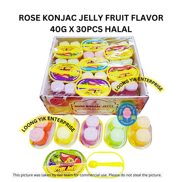 ROSE KONJAC JELLY FRUIT FLAVOR 40G X 30PCS HALAL