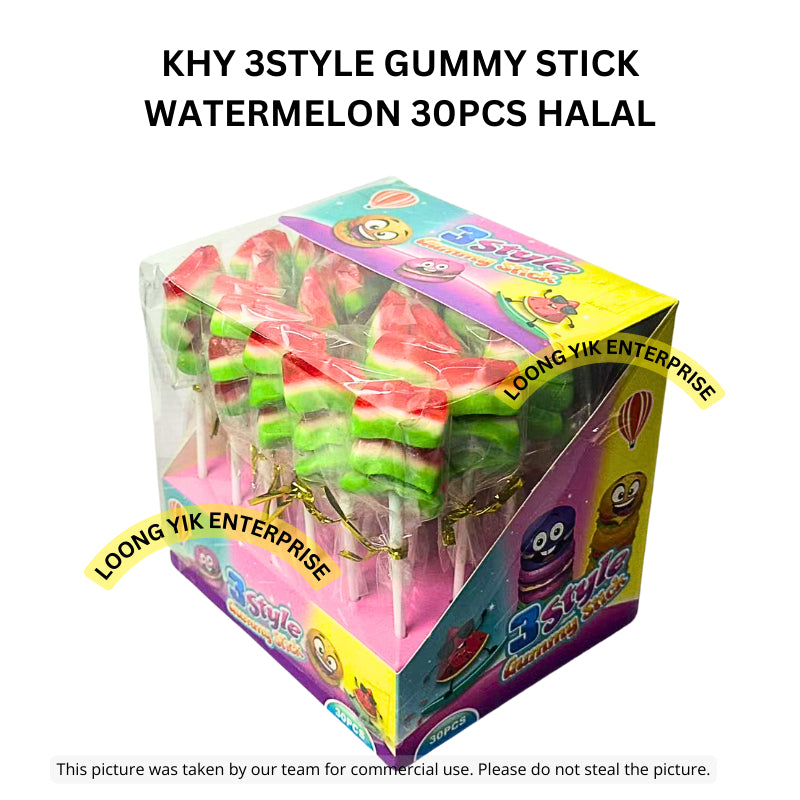 KHY 3STYLE GUMMY STICK WATERMELON 30PCS HALAL