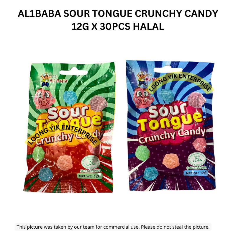 AL1BABA SOUR TONGUE CRUNCHY CANDY 30PCS HALAL