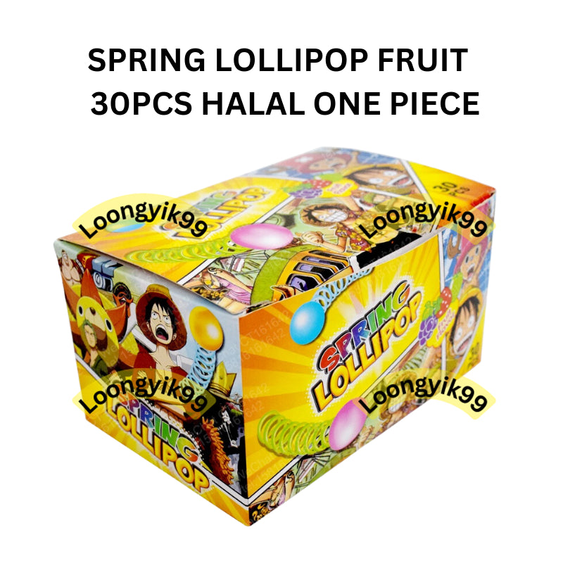 SPRING LOLLIPOP FRUIT FLAVOR 30PCS HALAL ONE PIECE