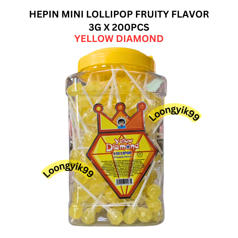 HEPIN MINI LOLLIPOP FRUITY FLAVOR 200PCS HALAL