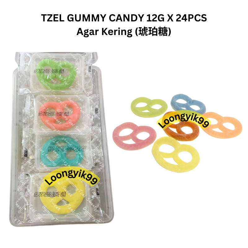 TZEL GUMMY CANDY 12G X 24PCS FRUITY FLAVOR HALAL 琥珀糖