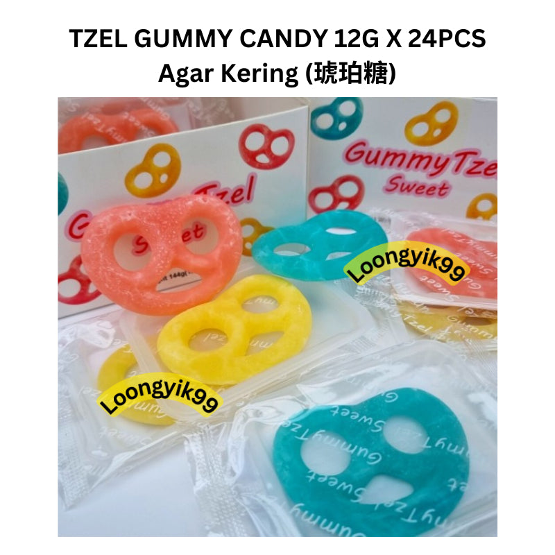 TZEL GUMMY CANDY 12G X 24PCS FRUITY FLAVOR HALAL 琥珀糖