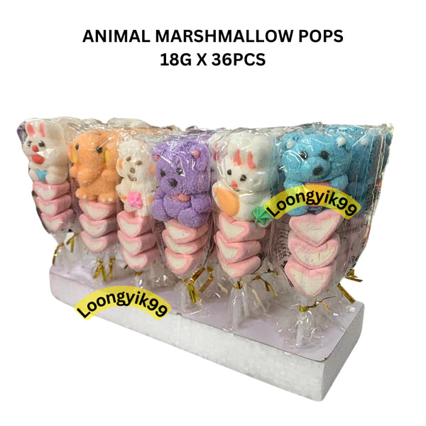 ANIMAL MARSHMALLOW POPS 18G X 36PCS HALAL