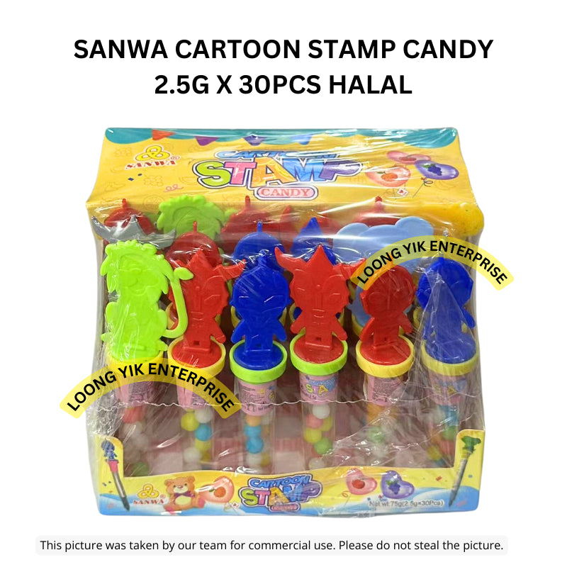 SANWA CARTOON STAMP CANDY 2.5G X 30PCS HALAL