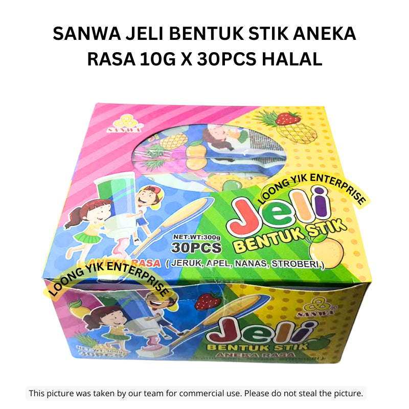 SANWA JELI BENTUK STIK ANEKA RASA 10G X 30PCS HALAL