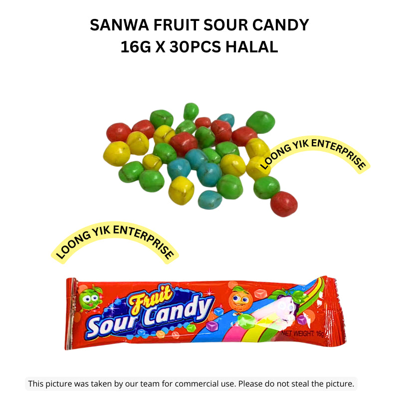 SANWA FRUIT SOUR CANDY 16G X 30PCS HALAL