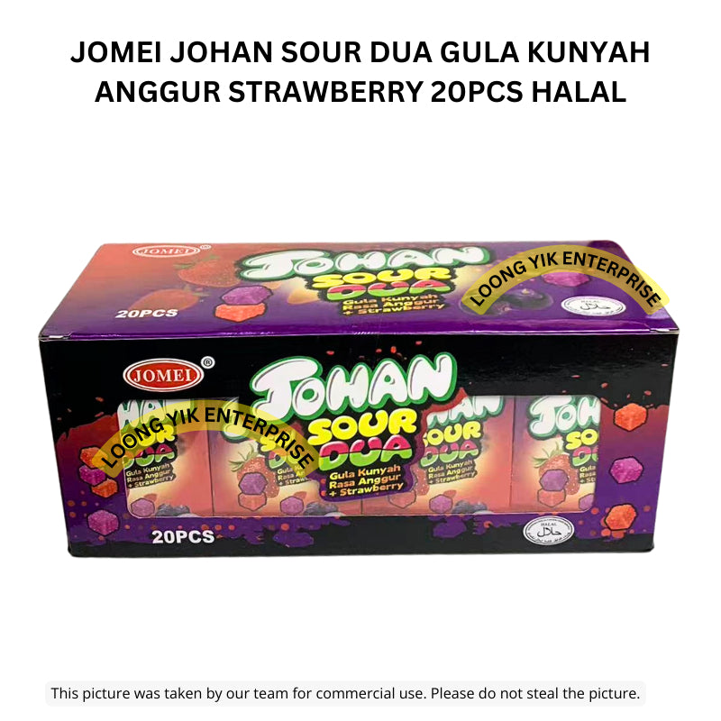 JOMEI JOHAN SOUR DUA GULA KUNYAH ANGGUR STRAWBERRY 20PCS HALAL