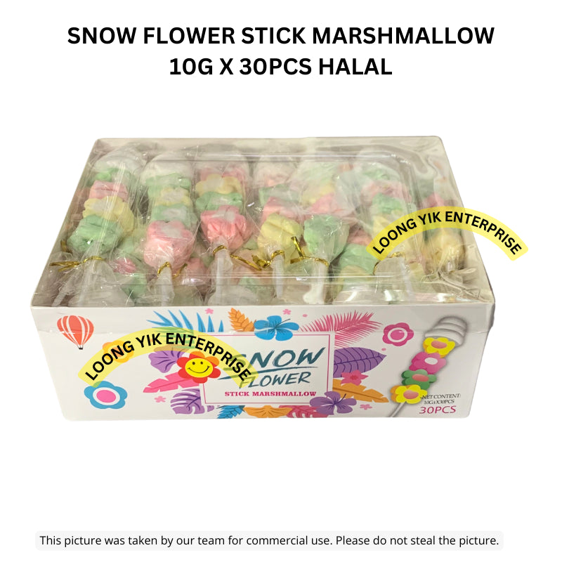 SNOW FLOWER STICK MARSHMALLOW 10G X 30PCS HALAL