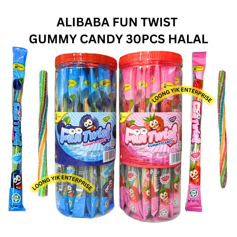 ALIBABA FUN TWIST GUMMY CANDY 30PCS HALAL