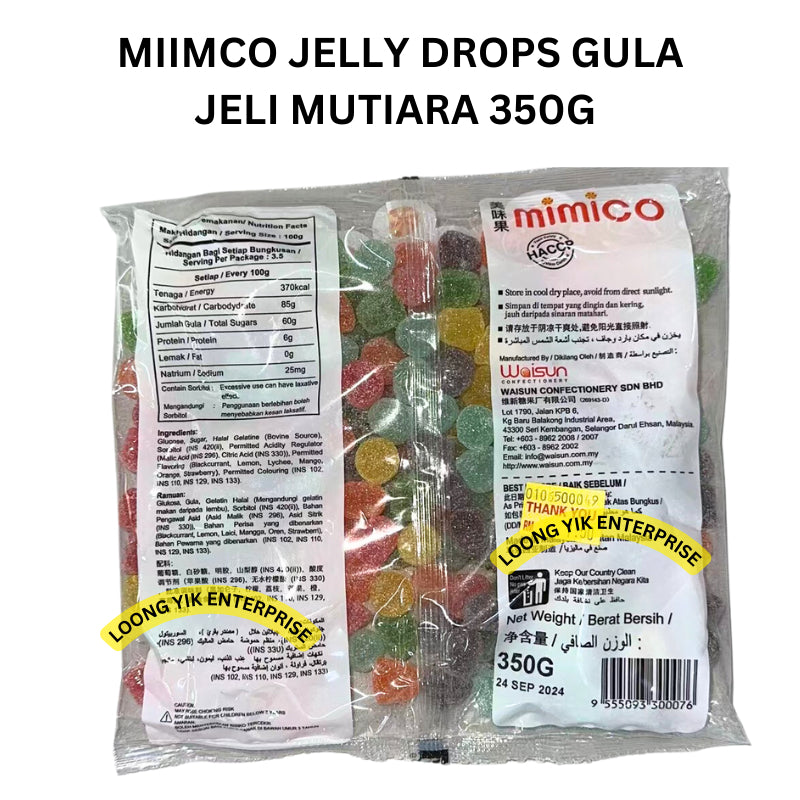 MIIMCO JELLY DROPS GULA JELI MUTIARA 350G HALAL