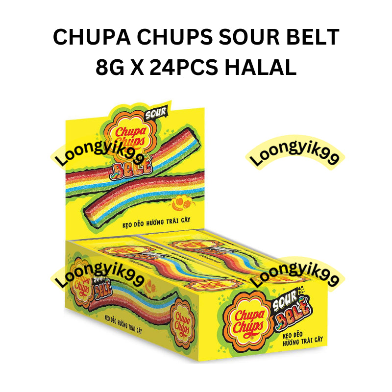 CHUPA CHUPS SOUR BELT 8G X 24PCS HALAL