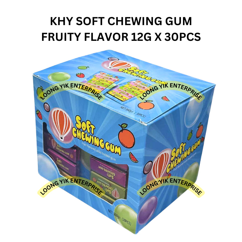 KHY SOFT CHEWING GUM FRUITY FLAVOR 12G X 30PCS HALAL