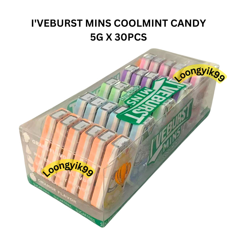 I'VEBURST MINS COOLMINT CANDY 5G X 30PCS HALAL