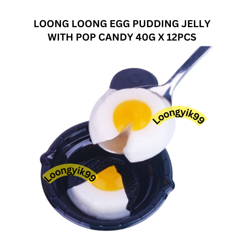 12PCS LOONG LOONG EGG PUDDING JELLY WITH POP CANDY 40G X 12PCS HALAL