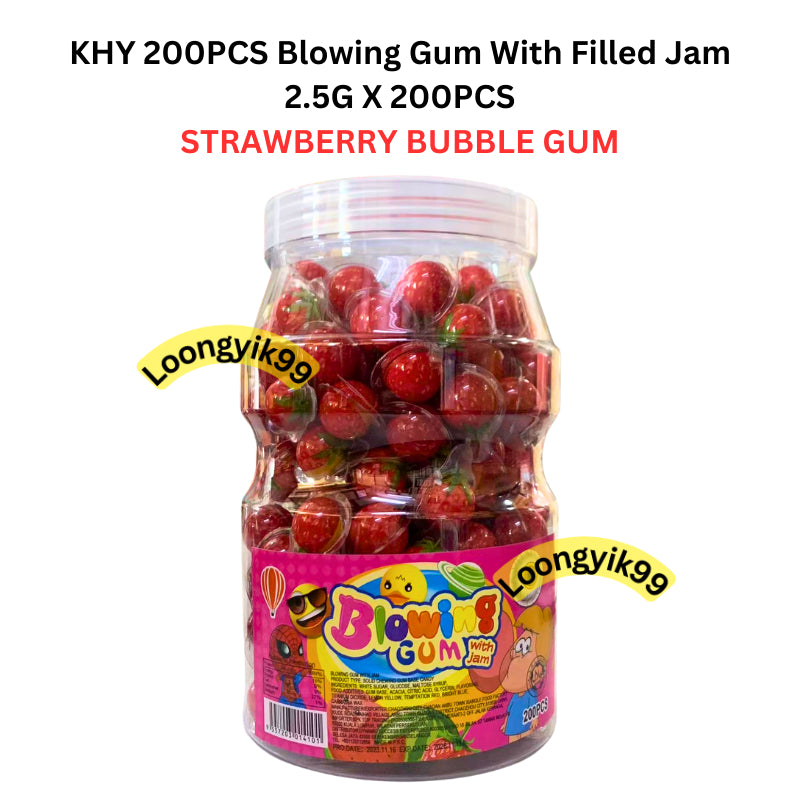 KHY 200PCS Blowing Gum With Filled Jam BUBBLE GUM CANDY GULA GETAH 2.5G X 200PCS HALAL