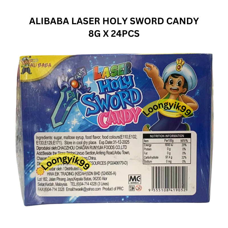 ALIBABA LASER HOLY SWORD CANDY 8G X 24PCS HALAL