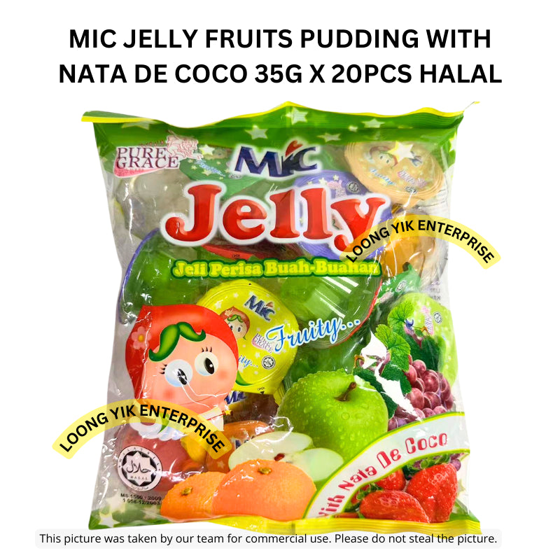 MIC JELLY / SOYA FRUITS PUDDING WITH NATA DE COCO 35G X 20PCS HALAL