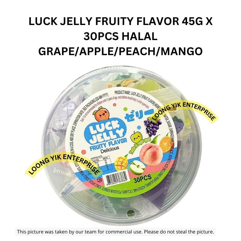 LUCK JELLY FRUITY FLAVOR 45G X 30PCS HALAL