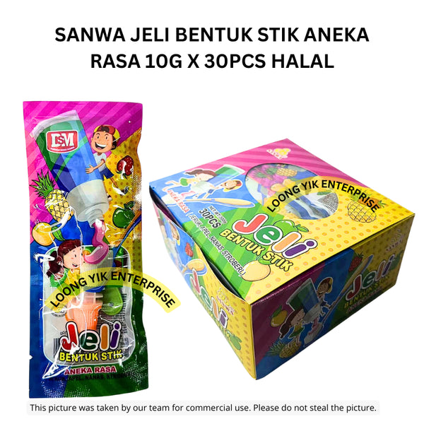 SANWA JELI BENTUK STIK ANEKA RASA 10G X 30PCS HALAL