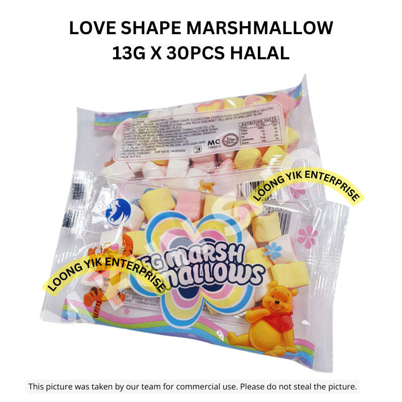 LOVE SHAPE MARSHMALLOW 13G X 30PCS HALAL