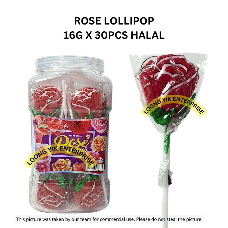 ROSE LOLLIPOP 16G X 30PCS HALAL