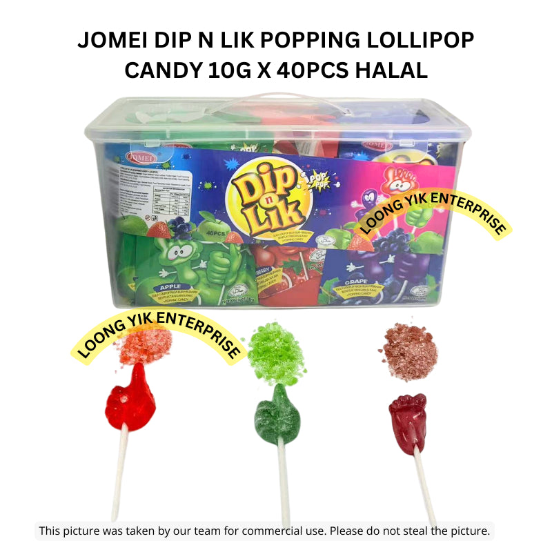 JOMEI DIP N LIK POPPING LOLLIPOP CANDY 10G X 40PCS HALAL