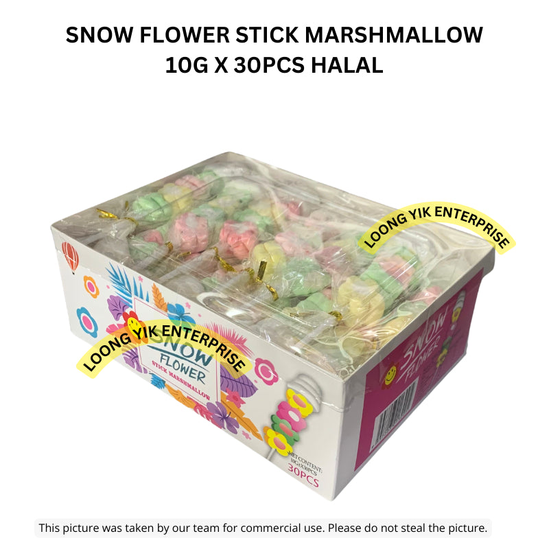 SNOW FLOWER STICK MARSHMALLOW 10G X 30PCS HALAL