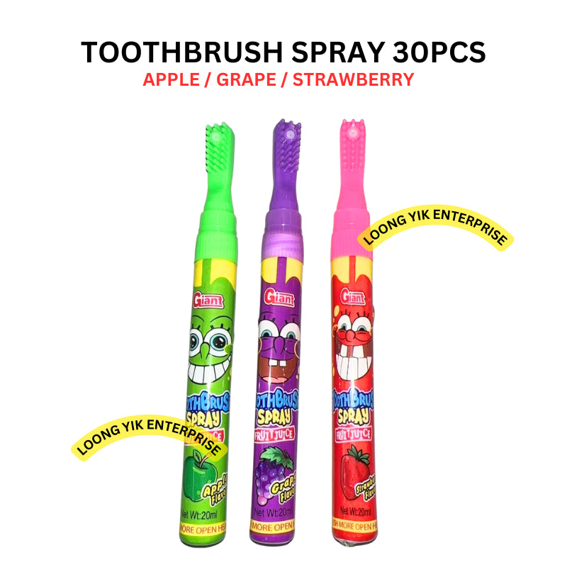 SPRAY PEN / TOOTHBRUSH SPRAY FRUITY FLAVOUR 30PCS ORANGE GRAPE STRAWBERRY