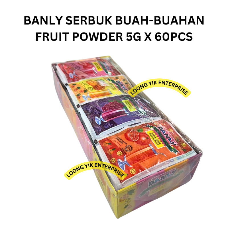 BANLY SERBUK BUAH-BUAHAN FRUIT POWDER 5G X 60PCS