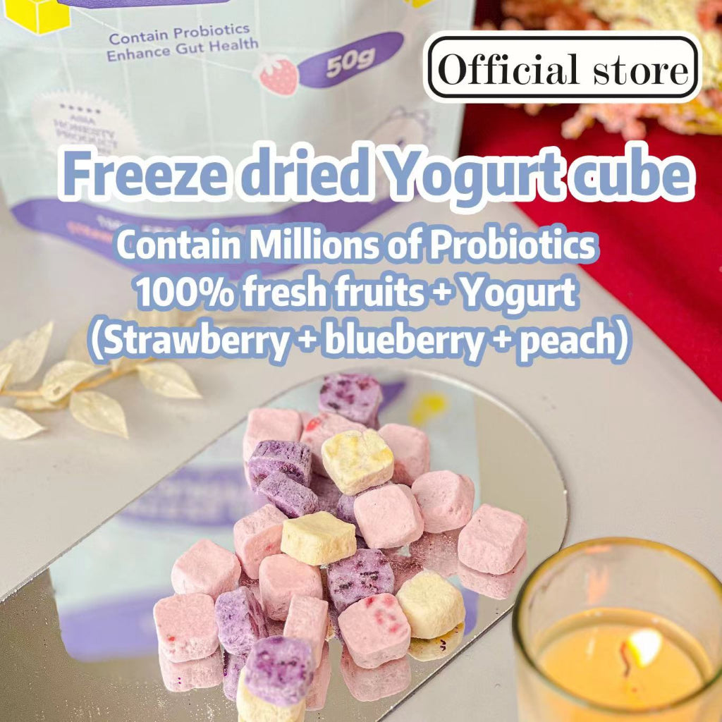 【10送1】Lovebite Crisp Freeze Dried Yogurt Cube, Vegetable, Strawberry, Mango, Vegetable, Mushroom, Dragon Fruit, Seawee