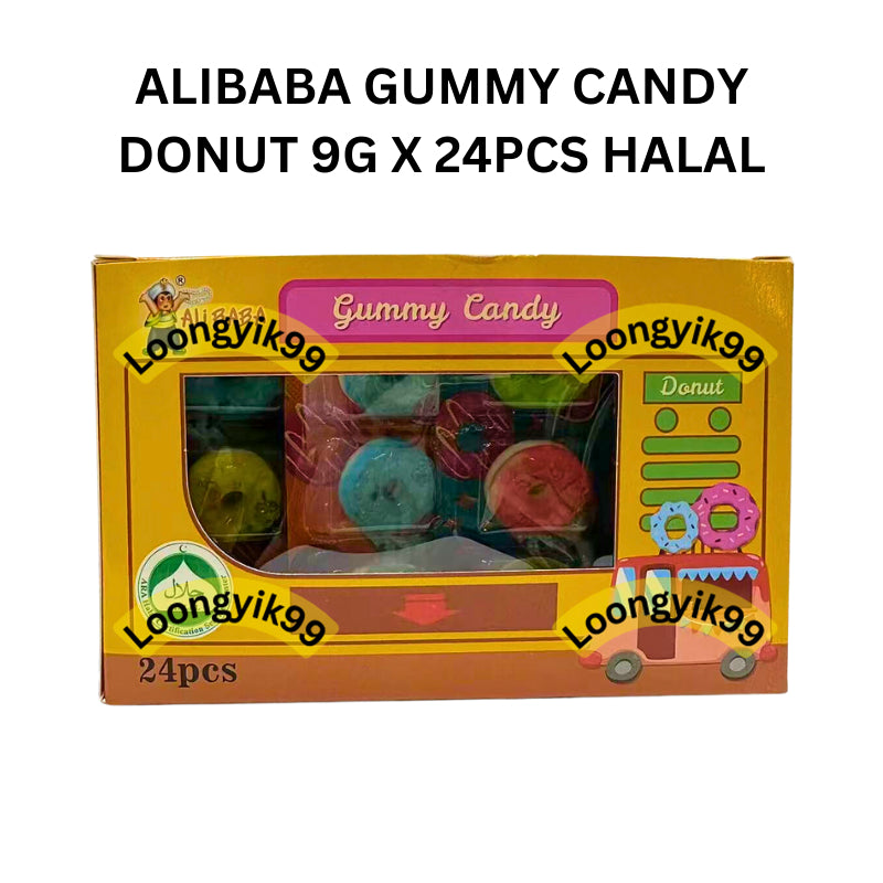 ALIBABA GUMMY CANDY DONUT 9G X 24PCS HALAL