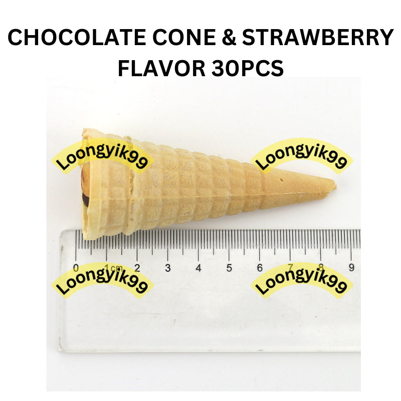 CHOCOLATE CONE & STRAWBERRY FLAVOR 30PCS HALAL