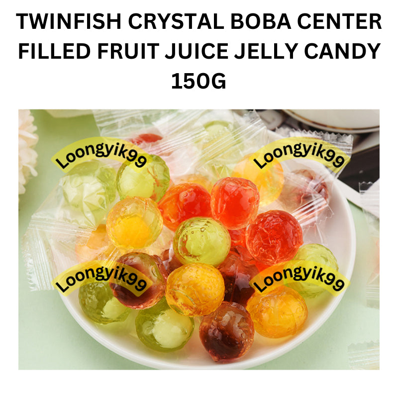 TWINFISH CRYSTAL BOBA CENTER FILLED FRUIT JUICE JELLY CANDY 150G