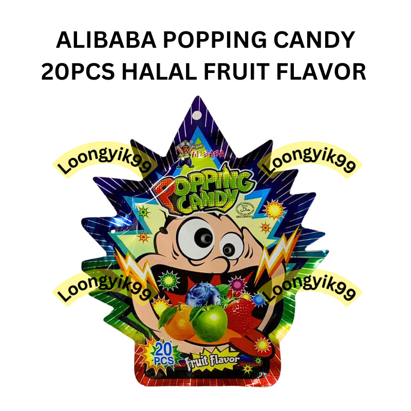 ALIBABA POPPING CANDY 20PCS HALAL FRUIT FLAVOR