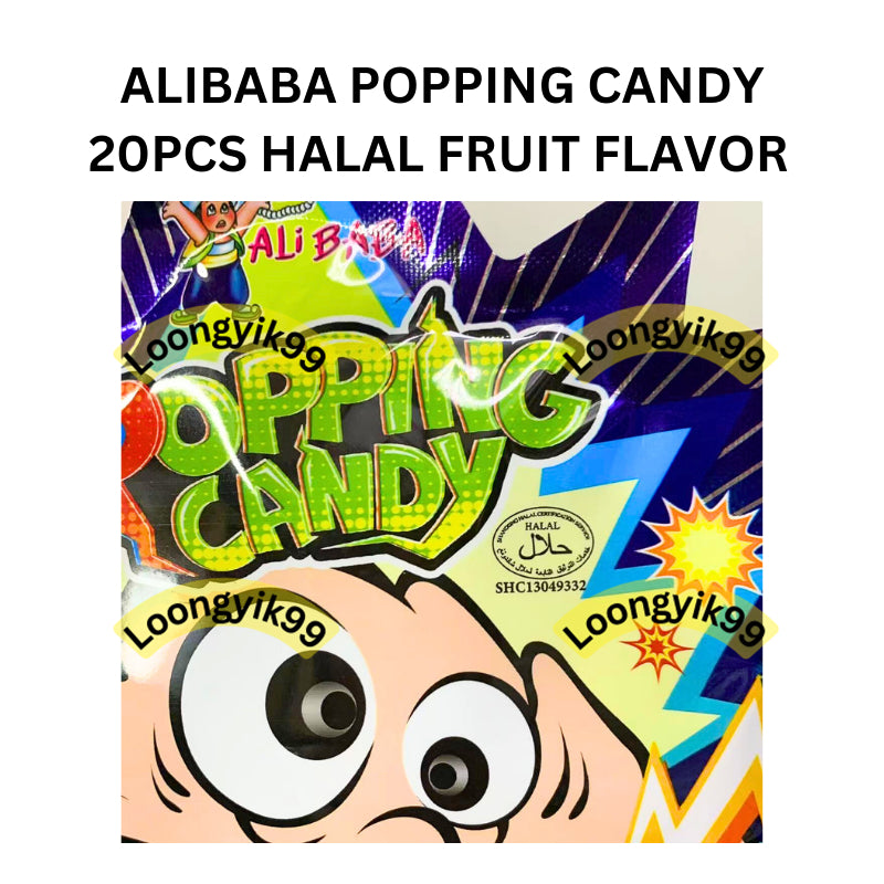 ALIBABA POPPING CANDY 20PCS HALAL FRUIT FLAVOR