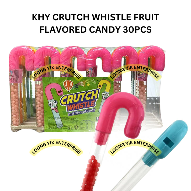 KHY CRUTCH WHISTLE FRUIT FLAVORED CANDY 30PCS HALAL