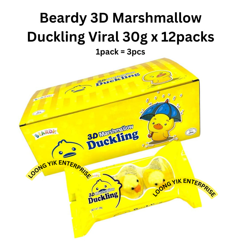 Beardy 3D Marshmallow Duckling 30g x 12packs Halal Viral Candy Peeps