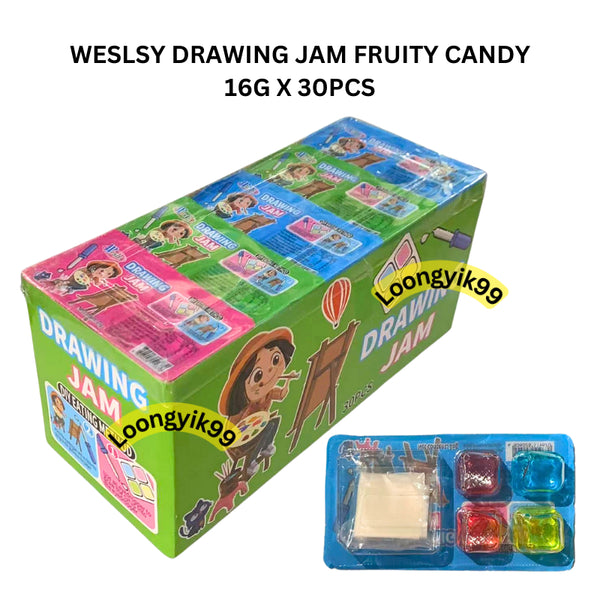 WESLSY DRAWING JAM FRUITY CANDY 16G X 30PCS HALAL