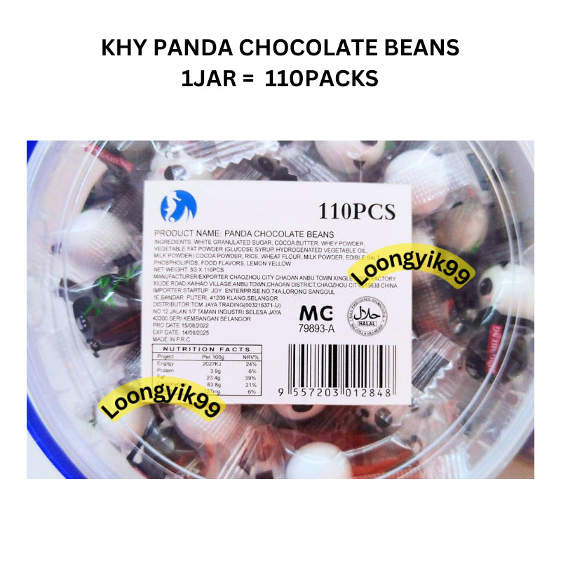 KHY PANDA CHOCOLATE / LUCKY CAT CHOCOLATE BEANS 110PCS HALAL