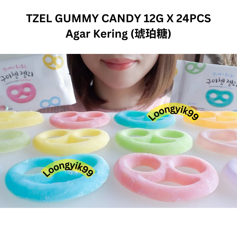 TZEL GUMMY CANDY 12G X 24PCS FRUITY FLAVOR HALAL 琥珀糖