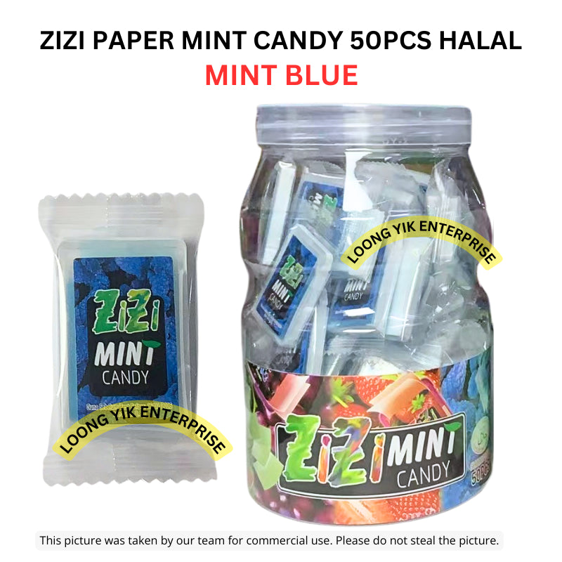 ZIZI PAPER MINT CANDY 50PCS HALAL STRAWBERRY / GRAPE HALAL