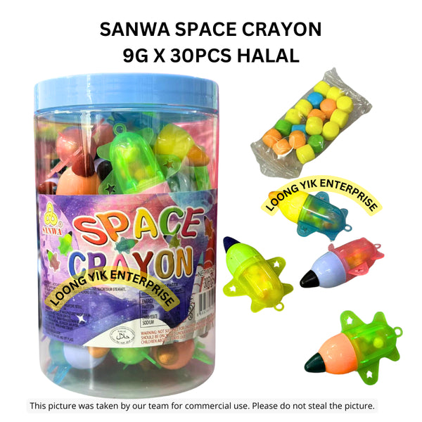 SANWA SPACE CRAYON CANDY 9G X 30PCS HALAL