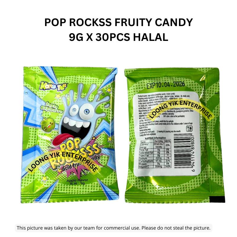 POP ROCKSS FRUITY CANDY 9G X 30PCS HALAL