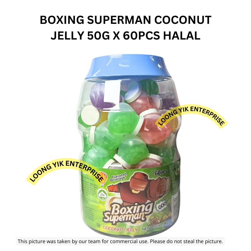 BOXING SUPERMAN COCONUT JELLY 50G X 60PCS HALAL