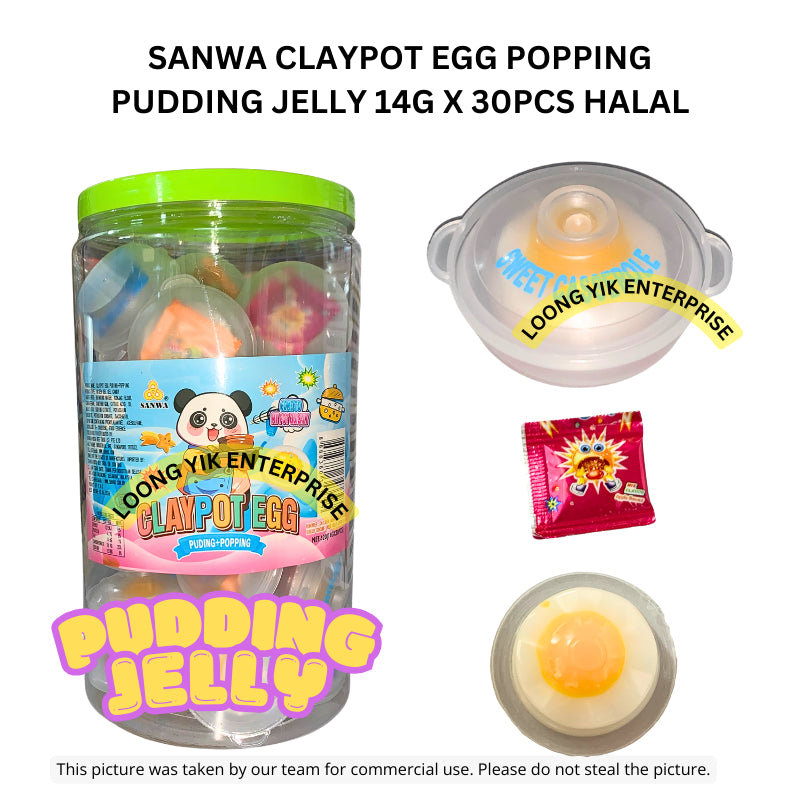 SANWA CLAYPOT EGG POPPING PUDDING JELLY 14G X 30PCS HALAL